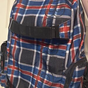 Plaid Blue and Red Burton Backpack
